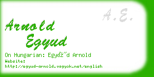 arnold egyud business card